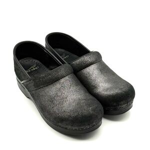 Dansko Metallic Shimmer Professional Clog Black and Grey EU 39 US 8.5-9